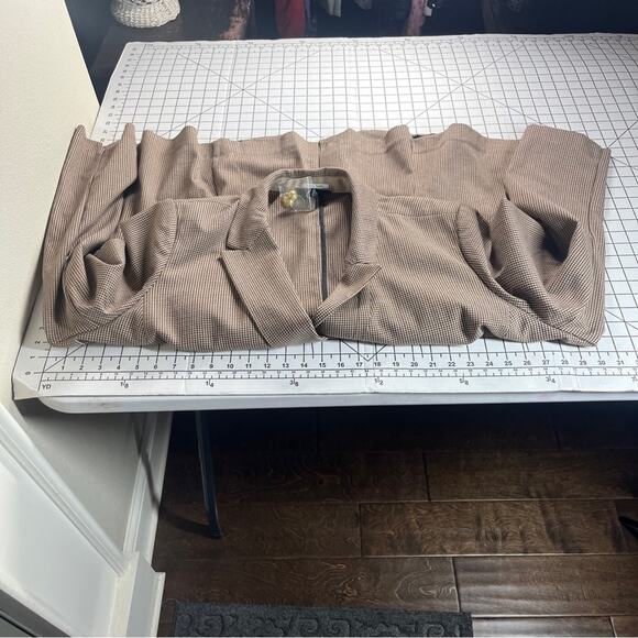 Lane Bryant Womens Bryant Blazer 28 Brown Houndstooth Gold Buttons NWT Academia - Picture 8 of 10